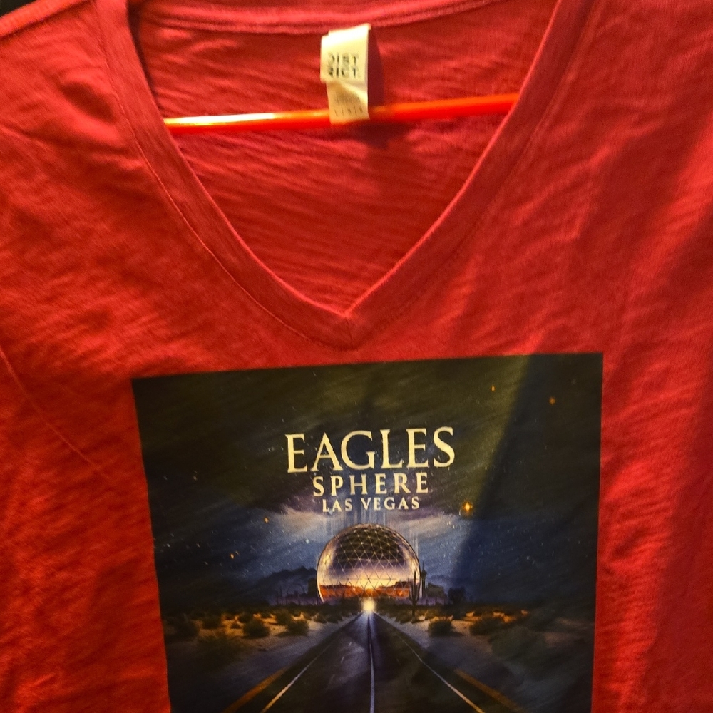 Next Level Apparel Red V-Neck Tee with Eagles Sphere Design